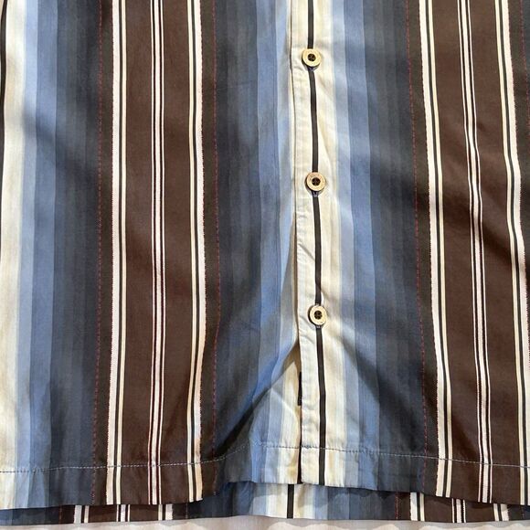 Tommy Bahama Short Sleeve Button Up Shirt Mens XL Silk‎ Tencel Striped Relaxed - Picture 4 of 16